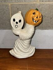 Vintage Ceramic Ghost Holding Its Head Pumpkin Head 12