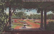 Chicago Illinois IL Humboldt Park Sunken Garden Pergola 1945 Postcard C22 picture