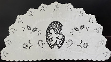 Vintage Italian Cantu Figúral Lace Runner - Angel in Demi Lune YY880 picture
