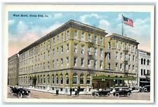 c1910's West Hotel Building Cars Scene Sioux City Iowa IA Antique Postcard picture