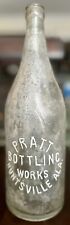 VERY RARE Clear One Quart Pratt Bottling Works Bottle Huntsville  ALA Alabama AL picture