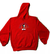 Vintage 90's Mickey Mouse Disney Unlimited Red Jerry Leigh Hooded Sweatshirt M picture