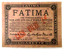 1917 FATIMA CIGARETTES Tobacco Coupon picture