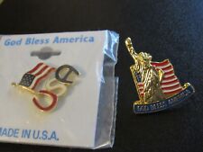 2 God Bless America Patriotic Lapel pins,new picture