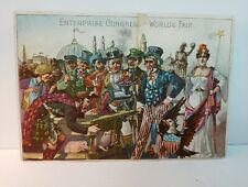 Uncle Sam 1893 Enterprise Trade Card Congress World's Fair Meat Choppers Ad Card picture