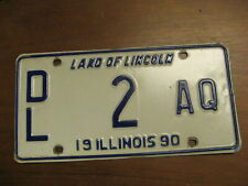 1990 90 ILLINOIS IL LICENSE PLATE DEALER LAND OF LINCOLN DL 2 AQ picture