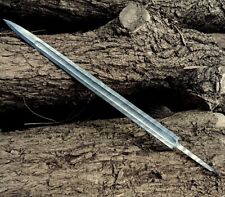 Damascus Steel Viking Sword Blank Blade 34.5 Inches Full Tang Razar Sharpe Blade picture