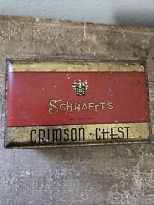 Vintage Schrafft's Crimson Chest Tin 1930s candy tin with weighted lid picture