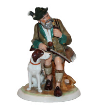 vintage Fasold & Stauch porcelain figurine of hunter smoking pipe with dog 17415 picture