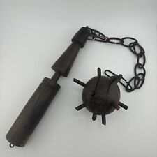 Antique Medieval Flail Morning Star Mace & Chain Pole Weapon picture