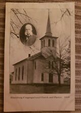 1908 Huntsburg Congregational Church & Pastor Fraser Ohio Burned 1937 Postcard picture