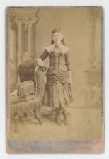 Antique Circa 1880s Cabinet Card Stunning Portrait of Beautiful Young Girl picture