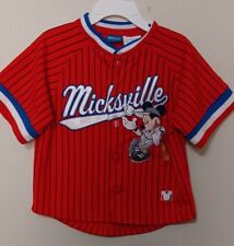 Vintage Disney Baseball Jersey Toddler 2T Embroidered Micksville Mickey 28 Red  picture