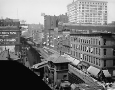 Elevated railroad, Wabash Avenue, Chicago Vintage Old Photo 8.5x11 Reprints picture