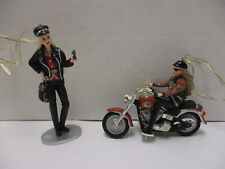 Two Hallmark Mattel Barbie Harley Motorcycle Ornaments 2000 & 2001 picture