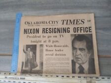 Vintage Newspapers 1974 Nixon Resigning Office Oklahoma City Times picture