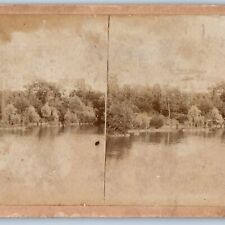 c1880s Rare Mystery World's Fair Exposition Building Stereo Card Real Photo V24 picture