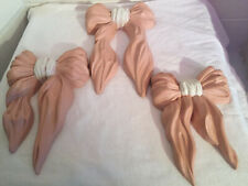 Vintage Homco lot of 3 Burwood Pink Ribbon Wall Hangings picture