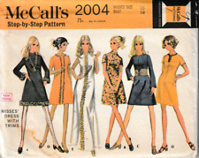 McCall's Pattern 2004 c1969 Misses Dress w/ Trims, Size 16, FF picture