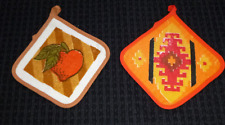 NOS Vtg 70s Springs Groovy Potholders MOD Berry & Tribal Designs picture