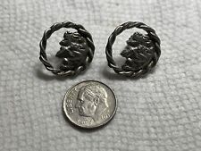 Rare Antique Old Man Of The Mountain Braided Metal Earrings  picture