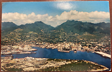 Honolulu HI- Hawaii, Aerial Of Harbor, Antique, Vintage c1965 Souvenir Postcard picture