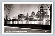 New York City NY, RPPC, New York City Skyline, Vintage c1955 Postcard picture