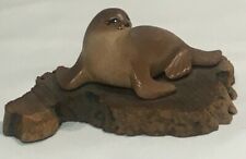 Vintage Cardee West Burl Wood Seal Sculptures Figurine  picture