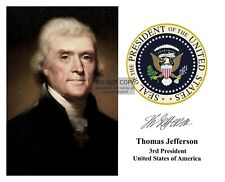 PRESIDENT THOMAS JEFFERSON PRESIDENTIAL SEAL AUTOGRAPHED 8X10 PHOTO picture