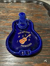 Vintage Memphis Tennessee Blue Enamel Guitar Ashtray, Japan ~8 X 4 .5” picture