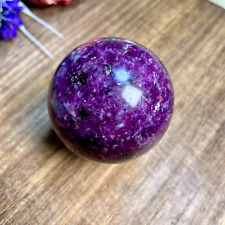535g Marvelous Lepidolite Sphere Mica Purple Globe Reiki Ball Display 71mm 2th picture