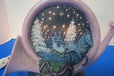 Christmas Hand Made Hand Painted Musical Horn Night Light Sleigh Ride 7.5