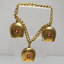 Vintage Swiss Bells Chain Bracelet Anklet Souvenir De Suisse picture