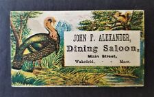 1880 antique JOHN F ALEXANDER wakefield ma DINING SALOON victorian trade card  picture