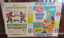 1957 Post Sugar Crisp Cereal Box vintage old mint unused unfolded flat picture