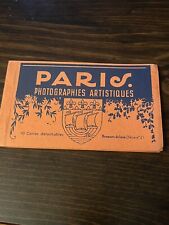 Rare Vintage Paris Postcard Red Booklet Artistique Colored Photographies READ picture