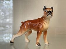 Boxer Brown Dog Figurine Porcelain Ceramic Realistic Standing 3.5
