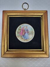 Vintage Beautiful Victorian Courting Cameo Framed on Black Velvet. Size 6x6. picture