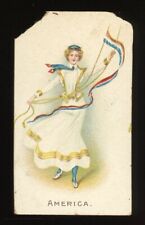 1908 Wills Cigarette Flag Girls of All Nations #4 America (skinned) picture