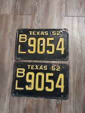 1952  TEXAS  LICENSE PLATES PAIR BL-9054 picture