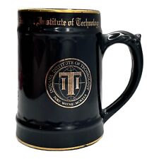 Vtg Indiana Institute of Technology Fort Wayne Black & Gold Ceramic Stein Mug picture