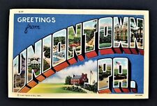 1942 vintage UNIONTOWN PA big letter POSTCARD to June Berger pine grove picture