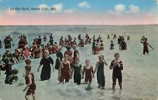 In the Surf Ocean City Maryland MD Bathers c1910 Postcard picture