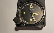 WWII aircraft clock made by Longines Wittnauer Watch CO dial 1 7/8 picture
