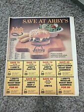 Original Vintage Arby's 1980 Newspaper Print Ad Coupons picture