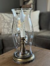 Lg vintage electric Brass hurricane lamp Hollywood Regency Victorian 13” picture