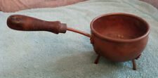 Vintage 3 Legged Copper Pot with Wooden Handle picture