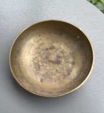 Vintage Solid Brass Hand Etched Bowl 4” picture