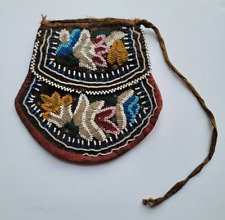 ANTIQUE Native American Indian GREAT LAKES Handmade Beaded Beadwork Pouch  picture