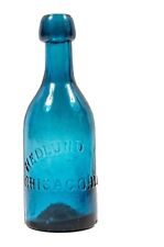 1850s Iron Pontil Teal Blue John Hedlund Soda Bottle picture
